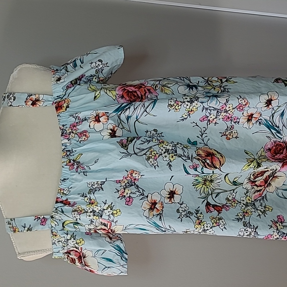 Bobeau Size Petite Large Floral Cap Sleeve Strap Summer Top